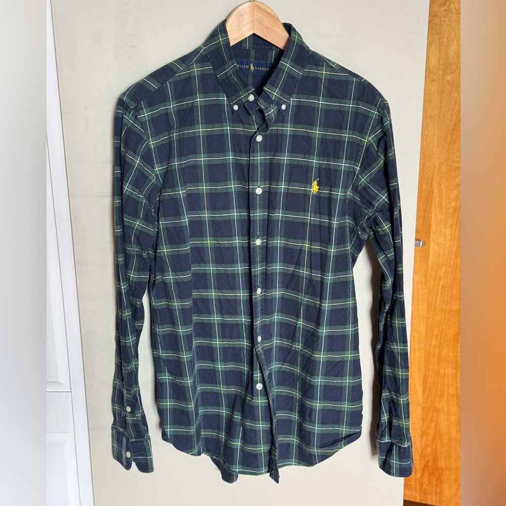 Polo Ralph Lauren Men's Green Plaid Oxford Shirt